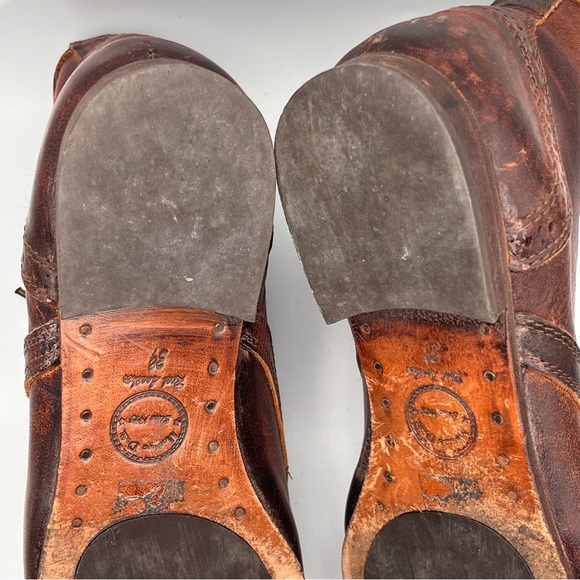 **RARE** VINTAGE MASSIMO DUTTI ALL LEATHER LACE UP ANKLE BOOTS - Picture 4 of 14